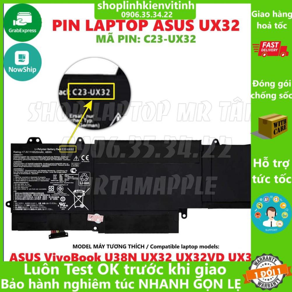 (BATTERY) PIN LAPTOP ASUS UX32 (C23-UX32) (ZIN) - VivoBook U38N UX32 UX32VD UX32A