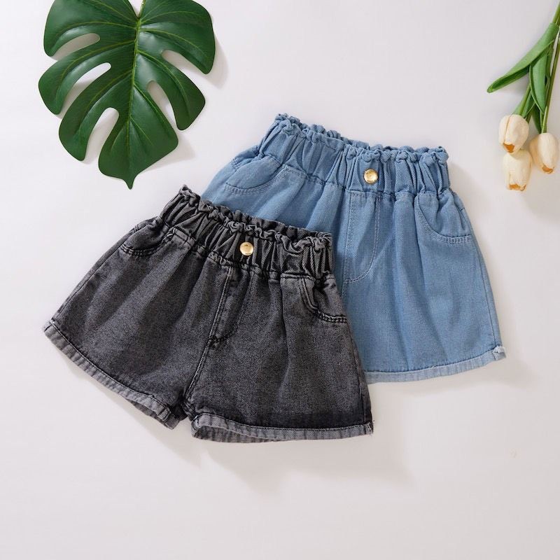 Quần short denim thời trang cho bé gái, quần short bò xinh xắn cho bé gái