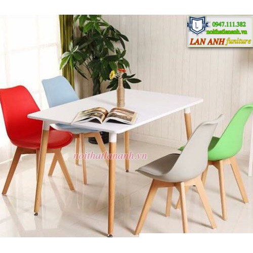 Bộ bàn ăn hiện đại 4 ghế eames giá rẻ LA-BBA02