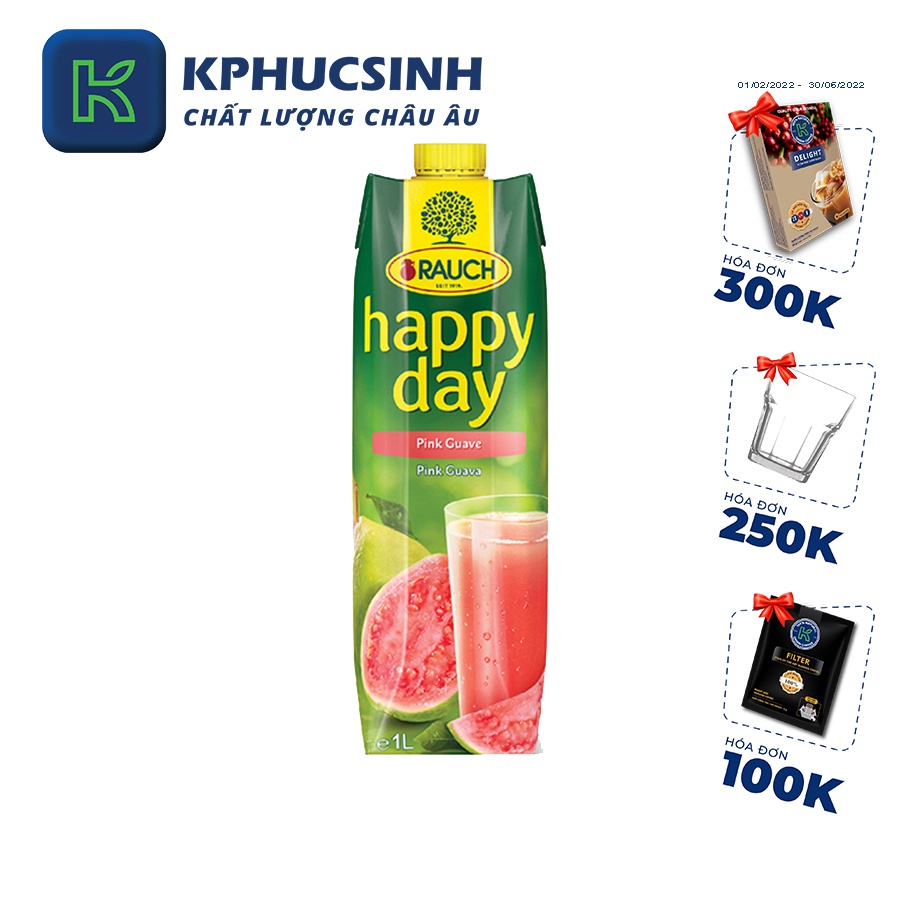 Nước ổi hồng hiệu Rauch Happy Day KPHUCSINH - Hàng Chính Hãng