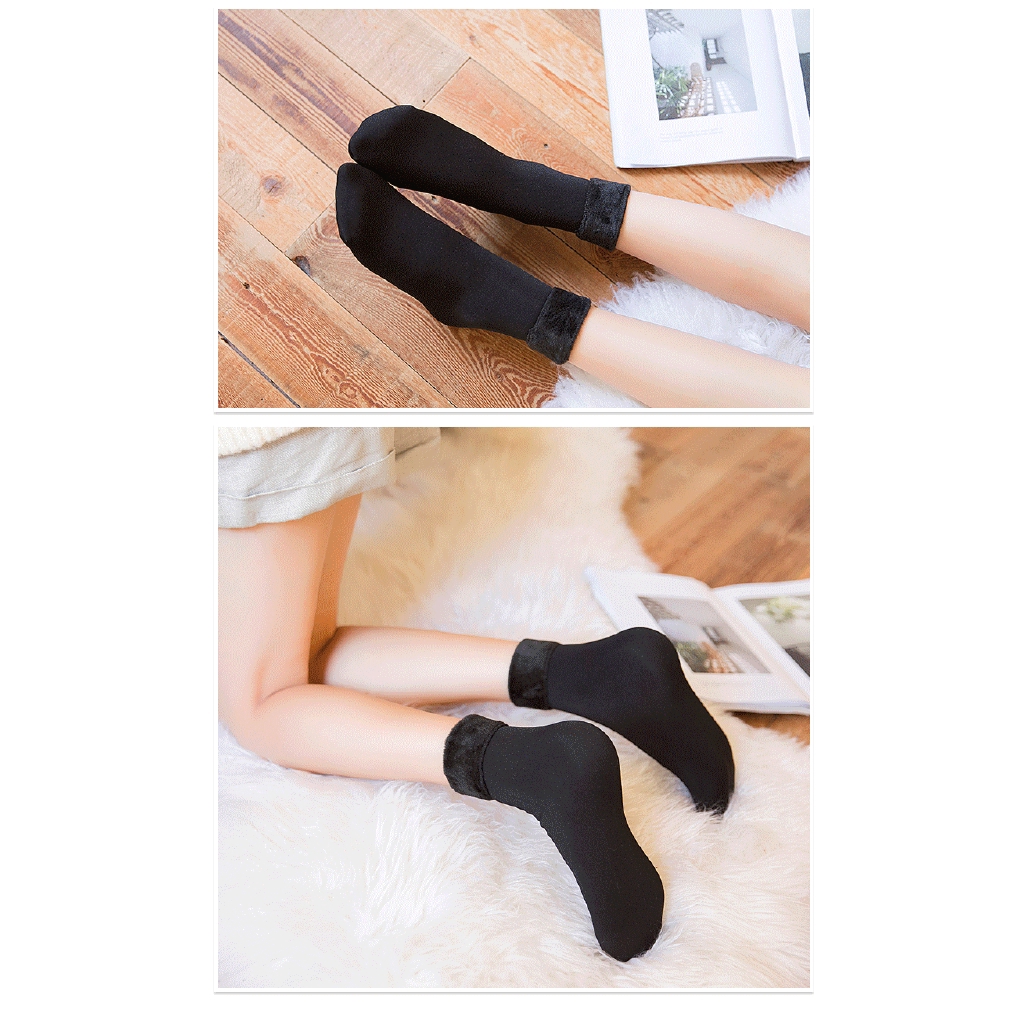 Đôi tất chân giữ ấm mùa đông màu trơn thời trang cho nữ