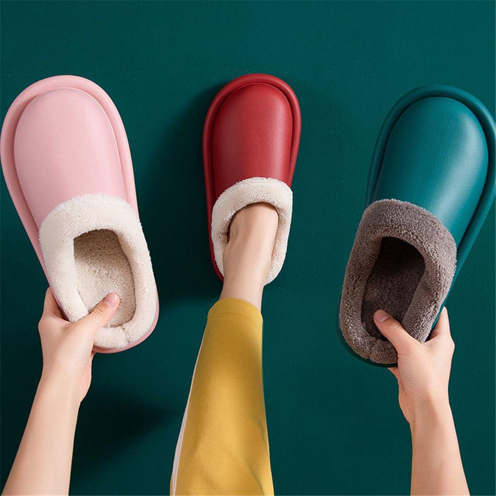 .Dép Đi Trong Nhà Lót Lông Chống Thấm Nước Giữ Ấm Cho Nữ