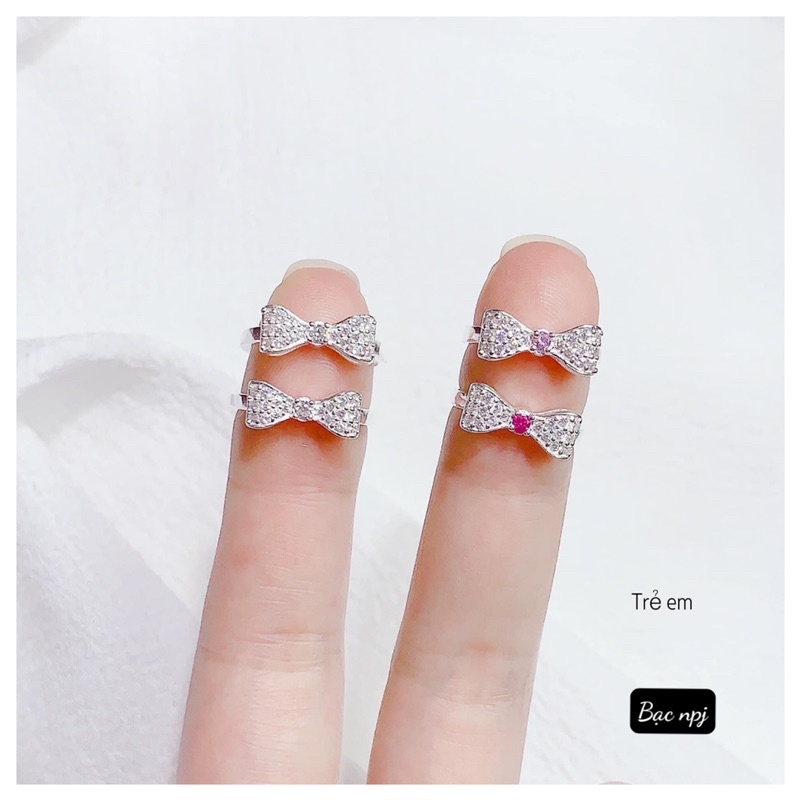 Nhẫn Nơ BNP cho bé yêu, Dày dặn dễ đeo. Bạc ta