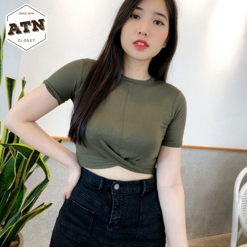 Áo Croptop xoắn eo