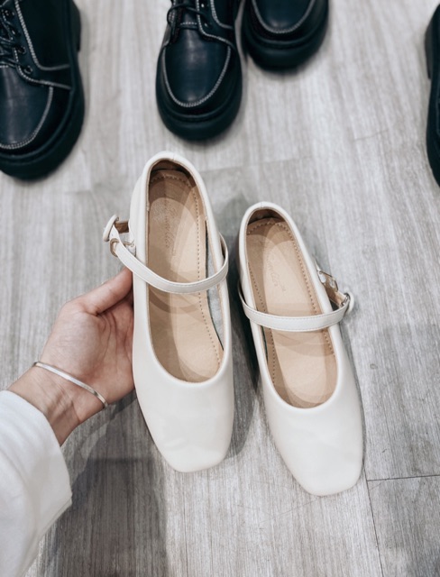 🌟Giày Búp Bê Trắng Da Mềm🌟Cô Nàng Kiêu Kì Giữa Tiết Trời Thu🌟 | BigBuy360 - bigbuy360.vn