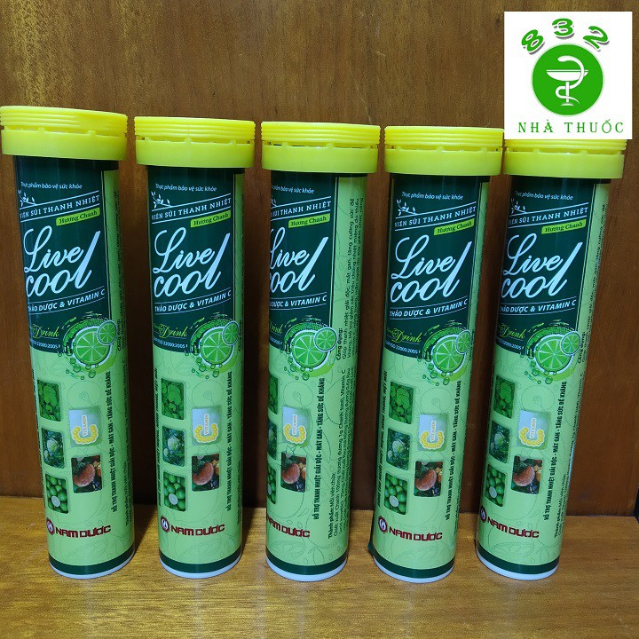 VIÊN SỦI THANH NHIỆT LIVECOOL HƯƠNG CHANH tuýp 16 viên
