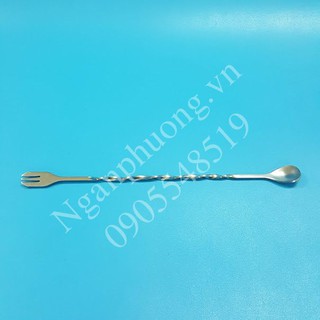 Muỗng Khuấy Inox 2 Đầu, Muỗng Barspoon Pha Chế Dài 26 Cm Hoặc 32cm