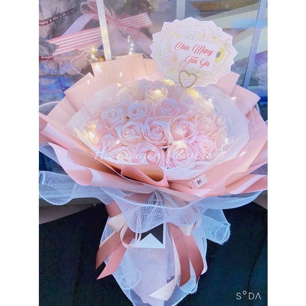 Quà sinh nhật- bó hoa hồng sáp 35 bông siêu xinh