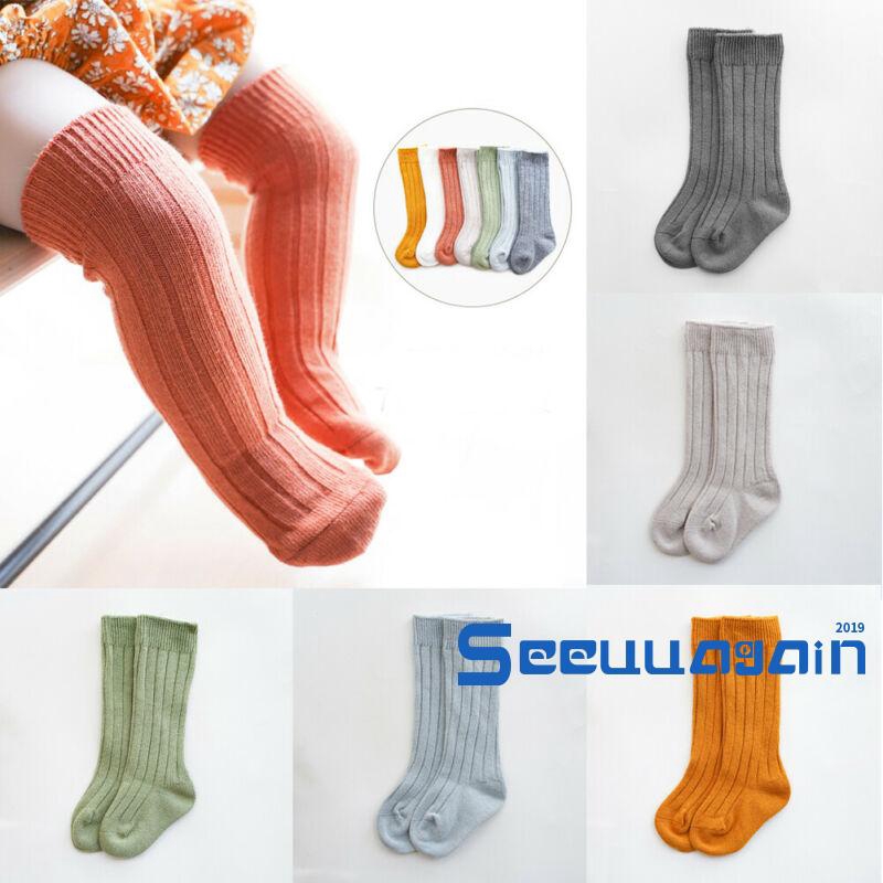 ❥☀✿SEEBaby Solid Color Breathable Comfortable Long Tube Knee High Socks