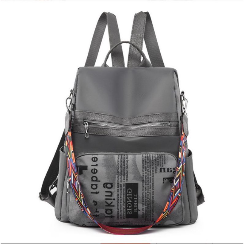 Balo nữ vải dù chống thấm phối chữ siêu trẻ trung mã BL02