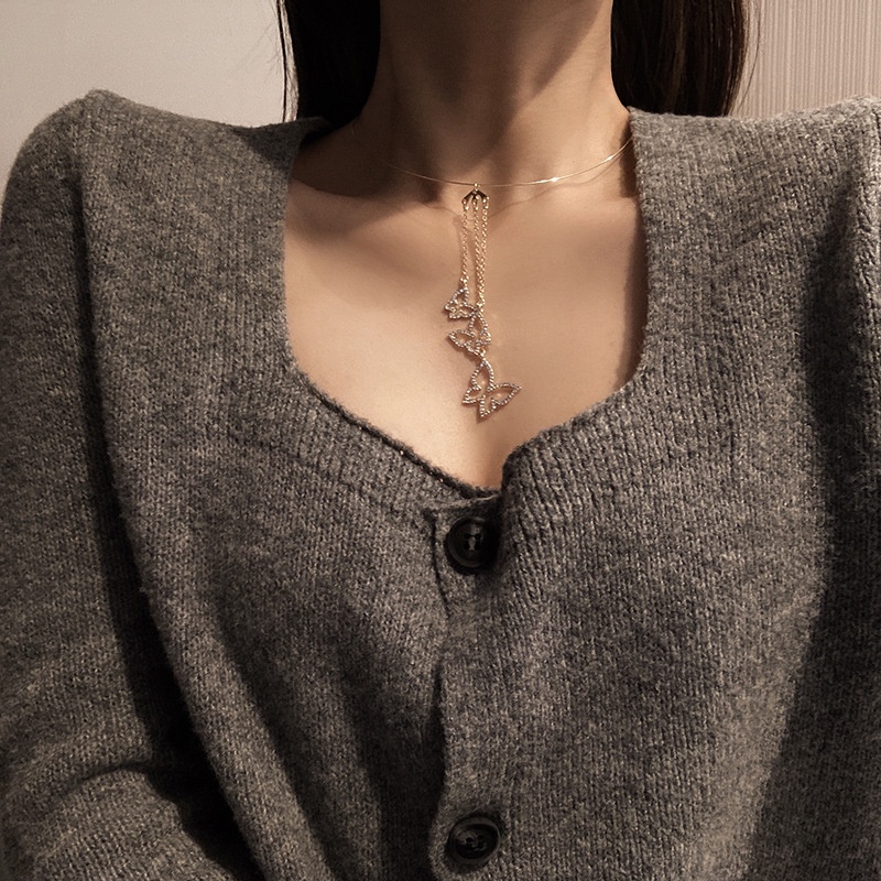 Vòng cổ Mặt Hình Bướm Phong Cách Trung Hoa Thời Trang Cho Nữ