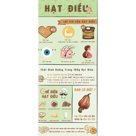 Hạt Điều Rang Muối Bể Đôi Sạch Vỏ Ngon Giòn Chất Lượng 500gr