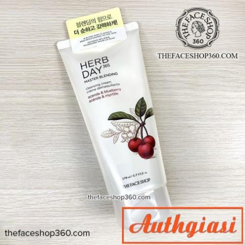 Kem tẩy trang The Face Shop Herb Day 365 Master Blending Cleansing Cream TFS làm sạch sâu 170ml -kiwikiwi