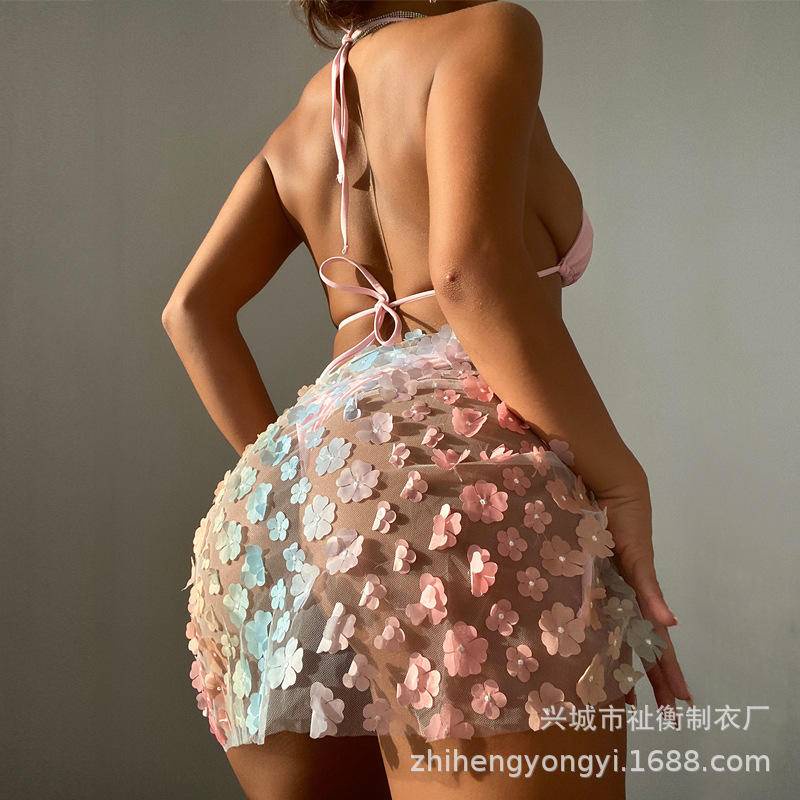 Bộ bikini Ba Mảnh Họa Tiết Hoa Phong Cách Âu Mỹ Quyến Rũ Cho Nữ