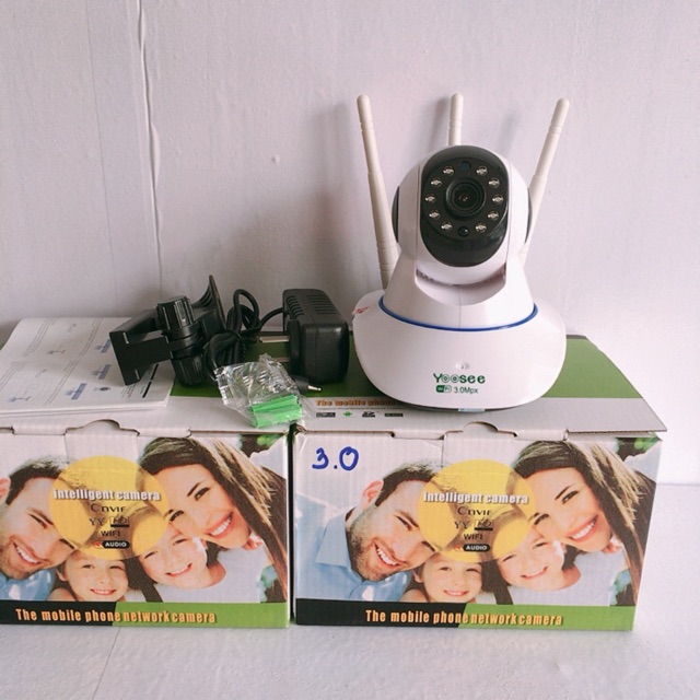 [Giá Siêu Rẻ ]Camera Yoosee Wifi 3.0Mpx Xoay 360 - Full HD ,Thẻ Nhớ 32GB