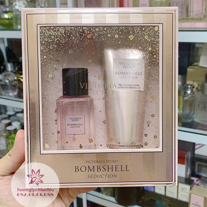 Set xịt thơm và dưỡng thể Victoria’s Secret 75ml Bombshell, Tease, Love, Very Sexy,Bombshell Seduction(body mist+lotion)