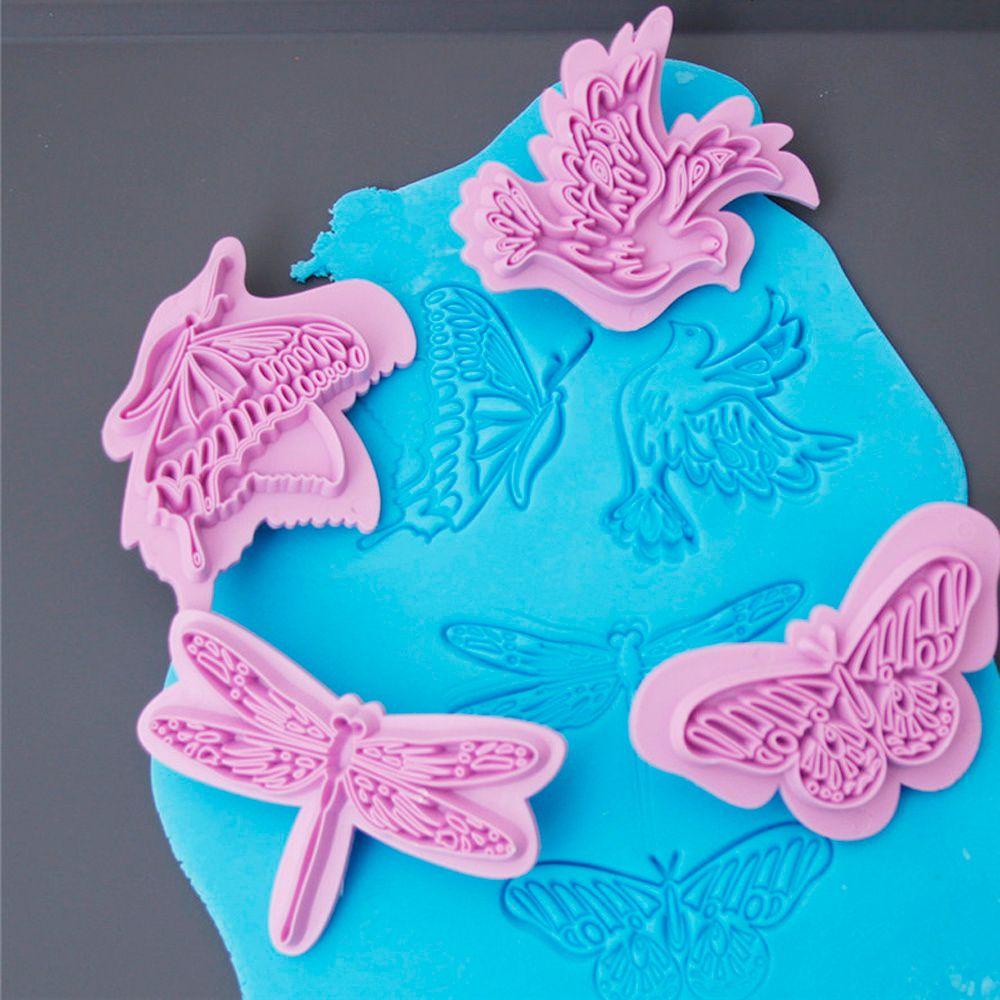 AUGUSTINA Set 4 Khuôn Cắt Tạo Hình Bánh 3D