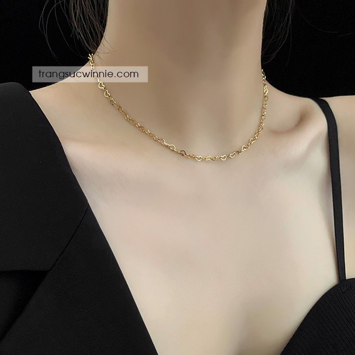 Dây chuyền nữ titan heart gold