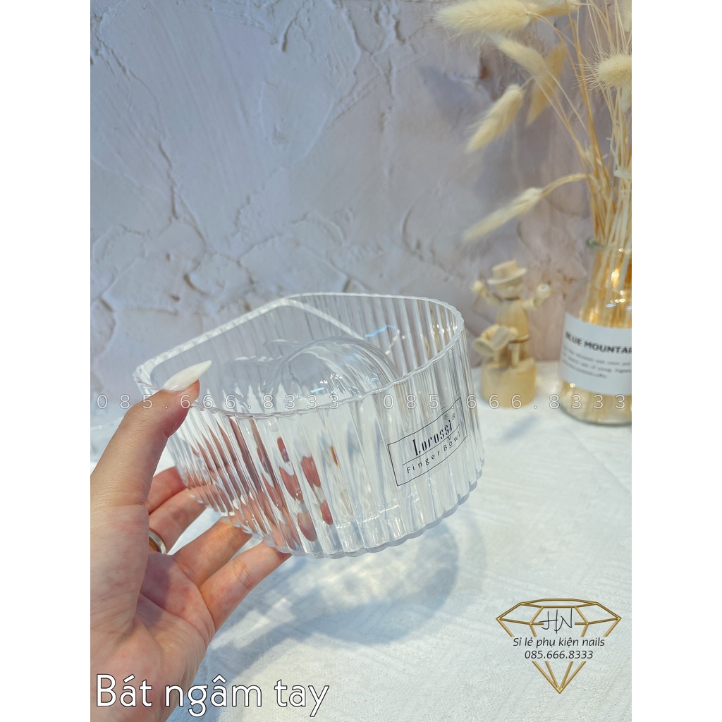 Bát ngâm tay meka trong suốt, bát ngâm tay làm nail cao cấp, hàng chuẩn loại 1