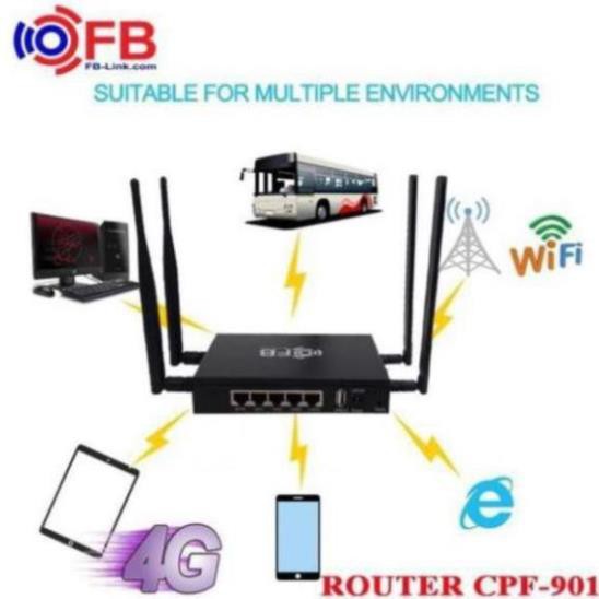 Router Router Wifi 4G LTE FB-Link CPF-901 (4 Anten - Chuyên dùng xe khách - 32 user - 5 port) | BigBuy360 - bigbuy360.vn
