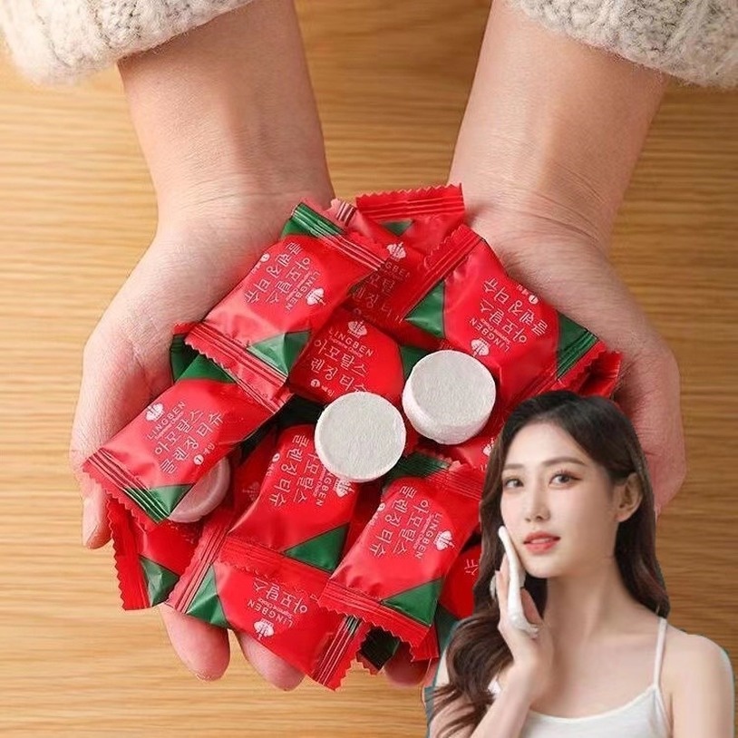 Set 10 Khăn Lau Mặt Dạng Nén Bằng Vải Không Dệt Sử Dụng Một Lần