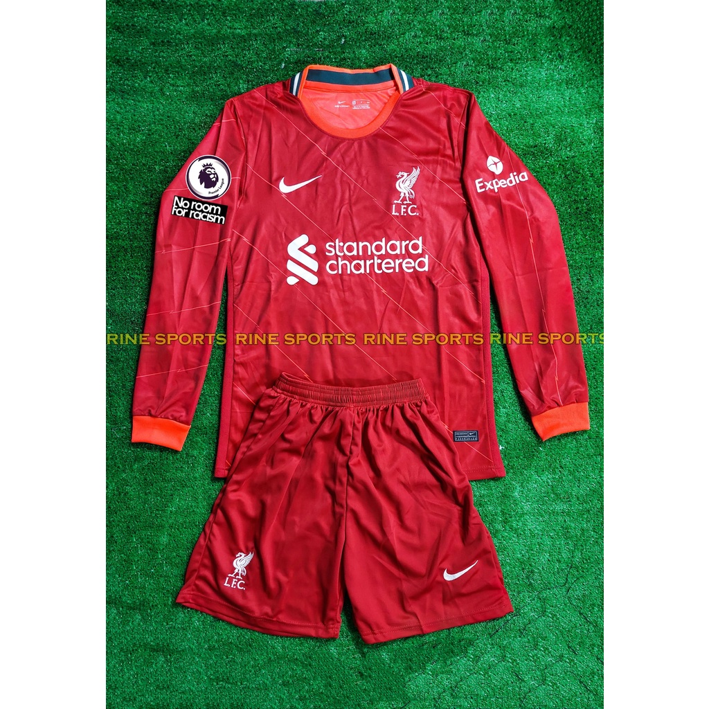 Bộ áo bóng đá LIver - Liverpool Dài Tay Hàng Super Thailand Logo Thuê toàn bộ giống thi đấu 100%