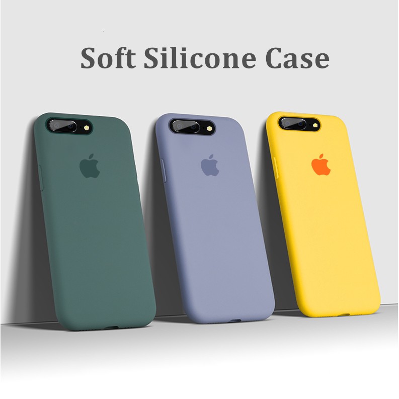 Ốp điện thoại silicon phối nhung bảo vệ dành cho iPhone 7 8 Plus 11 Pro Max