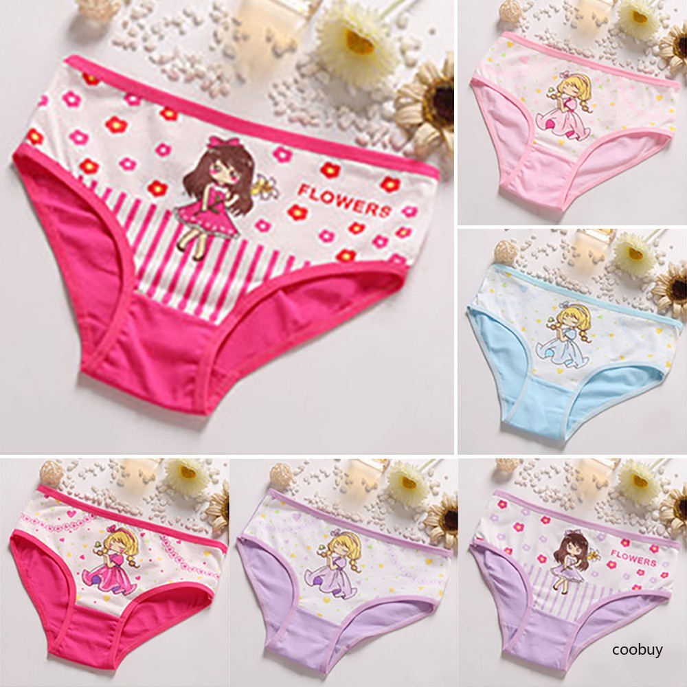 Quần lót của bé gái được làm từ vải cotton mát lạnh Cute Print 2-12 tuổi