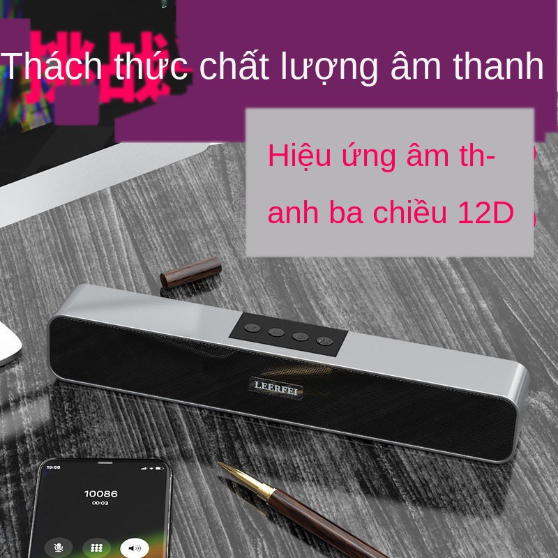 ♕Bluetooth loa nhỏ máy tính xách tay thẻ điện thoại di động không dây xe hơi siêu trầm âm lượng lớn thanh và video