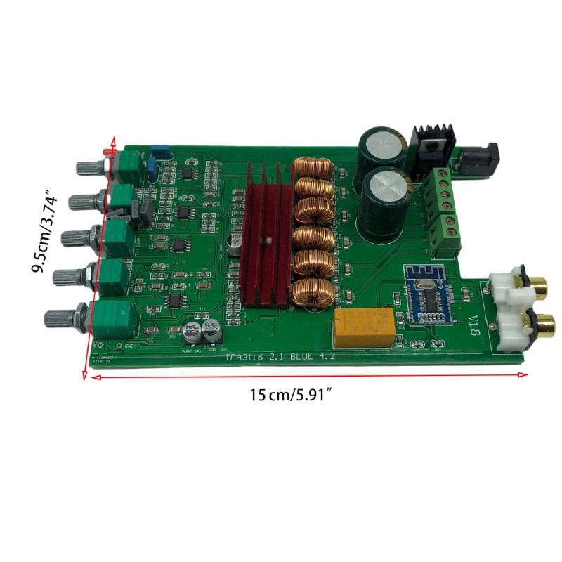 HSV DP1 TPA3116D2 Digital Amplifier Board 2.1Channel Stereo Bluetooth 5.0 50W*2+100W