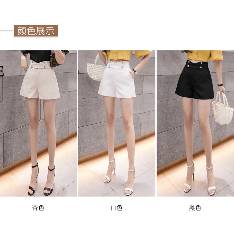 QUẦN SHORT NỮ CẠP CAO KHUY CHÉO CÁCH ĐIỆU BẢN HÀN CAO CẤP | BigBuy360 - bigbuy360.vn