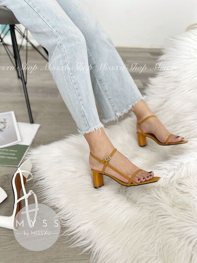 Giày sandal nữ 5cm dây ngang phối dọc dài thời trang MYSS - SD128