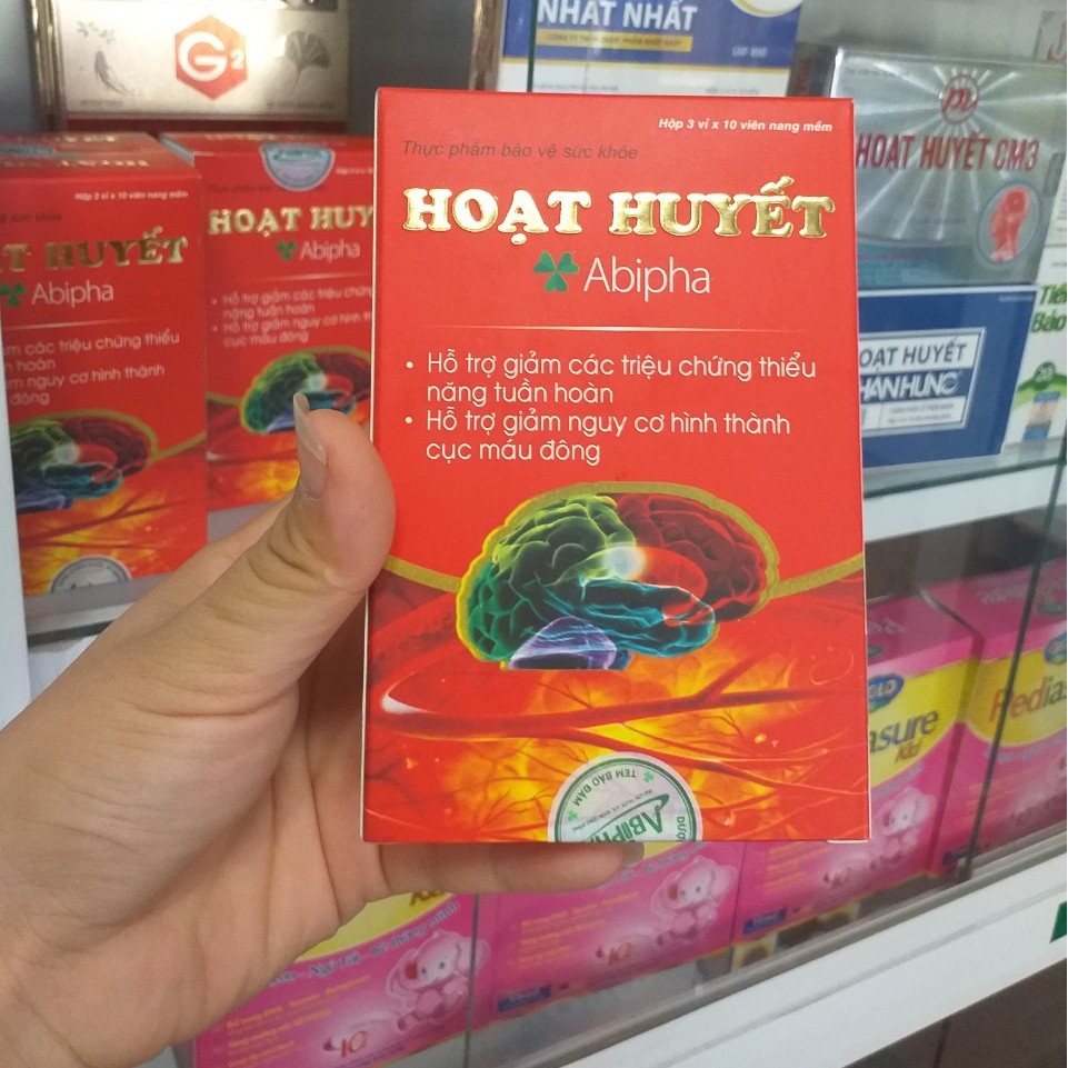 Hoạt Huyết Abipha - Hỗ trợ giảm các triệu chứng thiểu năng tuần hoàn não (Hộp 30 viên)