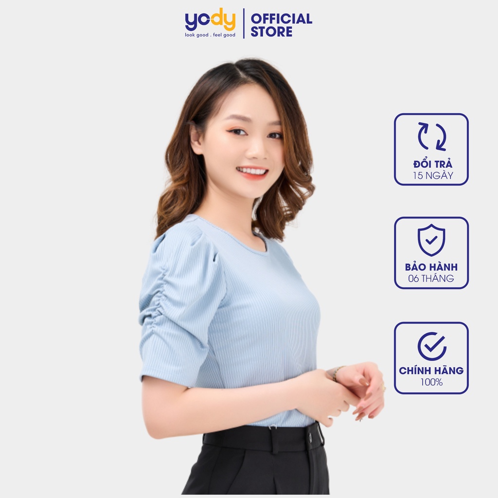 Áo thun nữ YODY tay rút bồng bền màu không nhăn ATN4400
