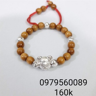 Vòng dâu tằm mix 5 bi bạc giáp Chuột