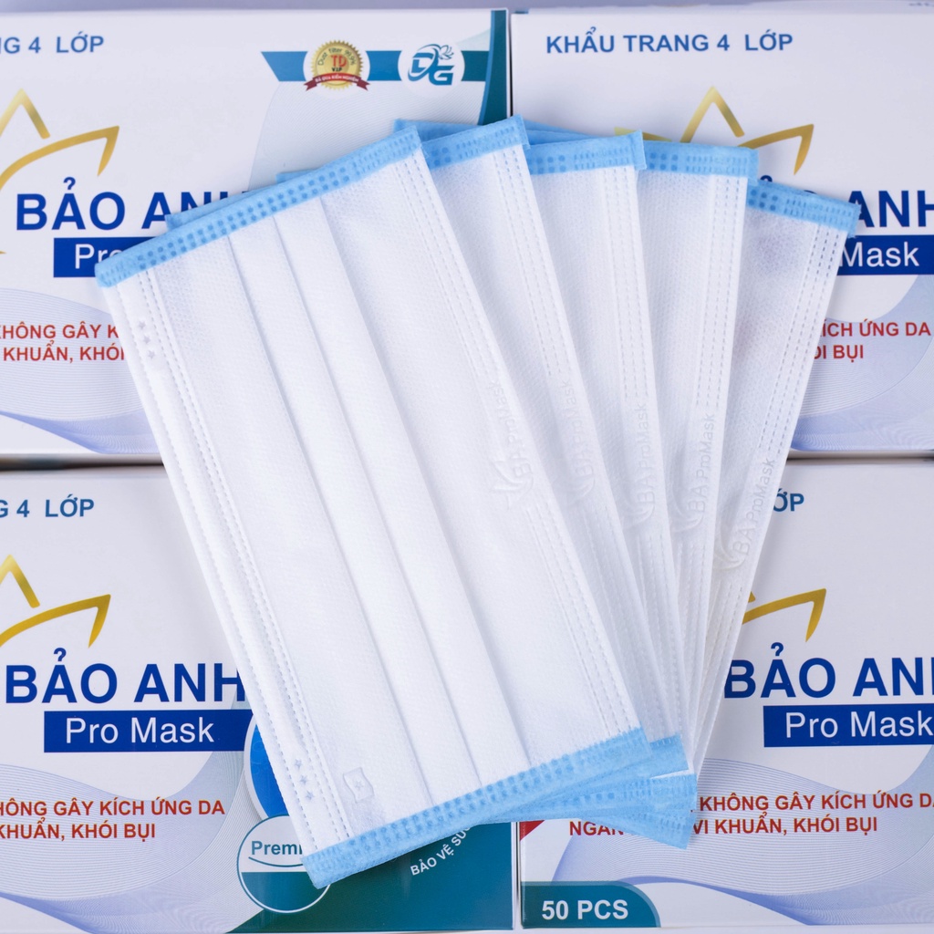 Rẻ nhất shopee khẩu trang 4 lớp bảo anh pro mask  hộp 50 cái  - hàng chính - ảnh sản phẩm 4