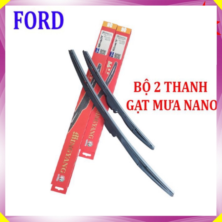 Bộ 2 thanh gạt nước mưa ô tô đa năng Nano cao cấp dành cho hãng xe Ford (HÀNG LOẠI 1)