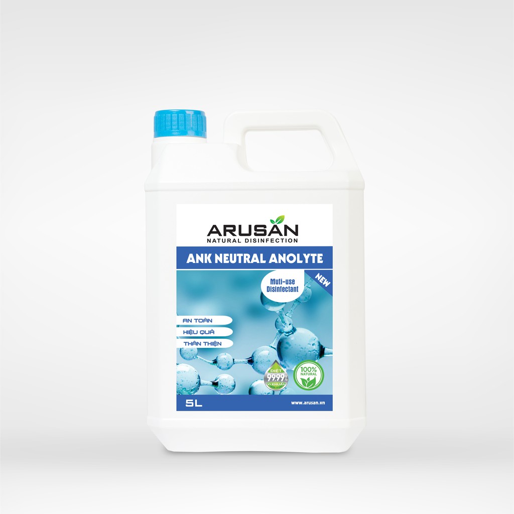 Arusan Anolyte đậm đặc (gấp 5 lần Anolyte nồng độ 200ppm) - Can 5L