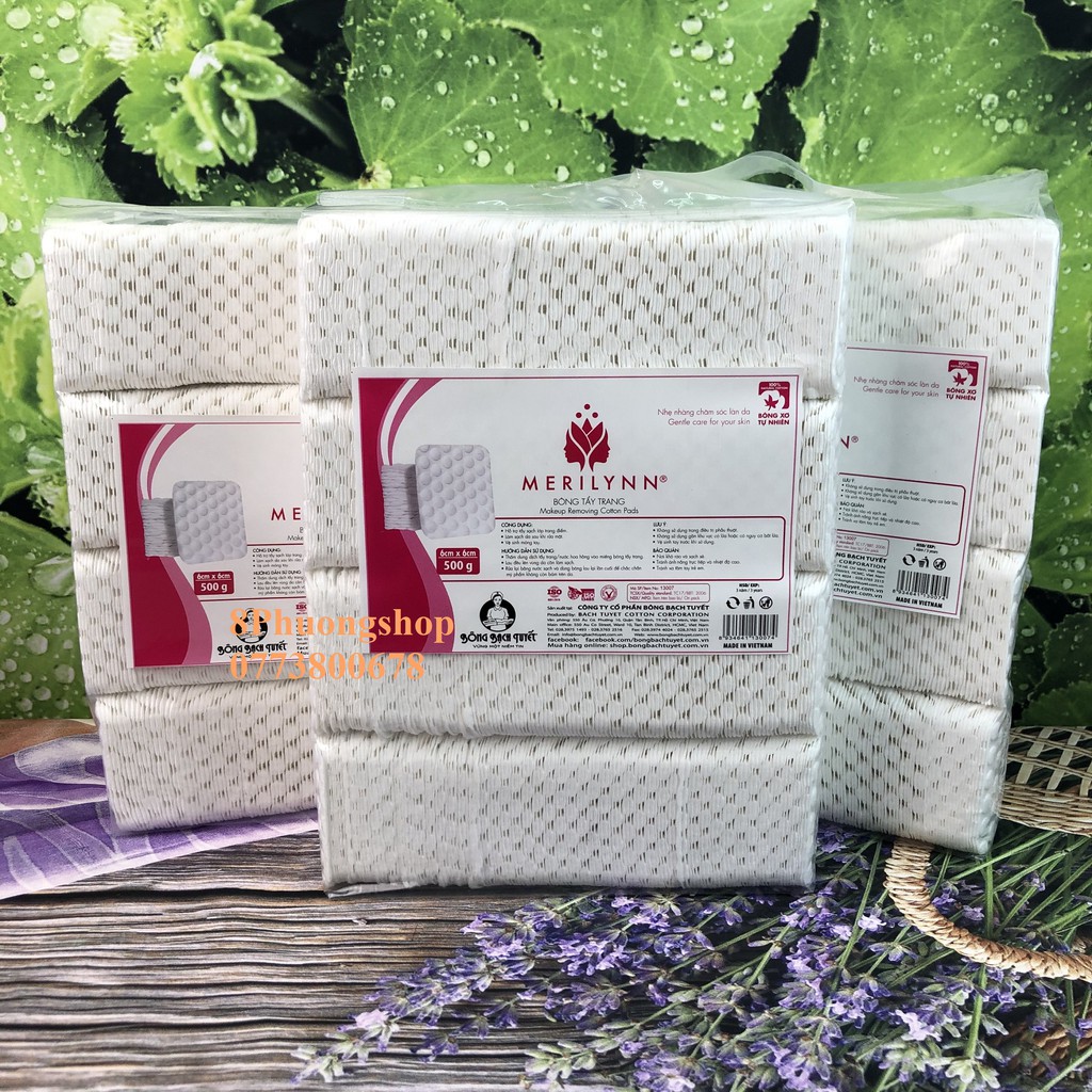 Bông Tẩy Trang Hạt Massage Merilynn Gói 500g - Bông Bạch Tuyết