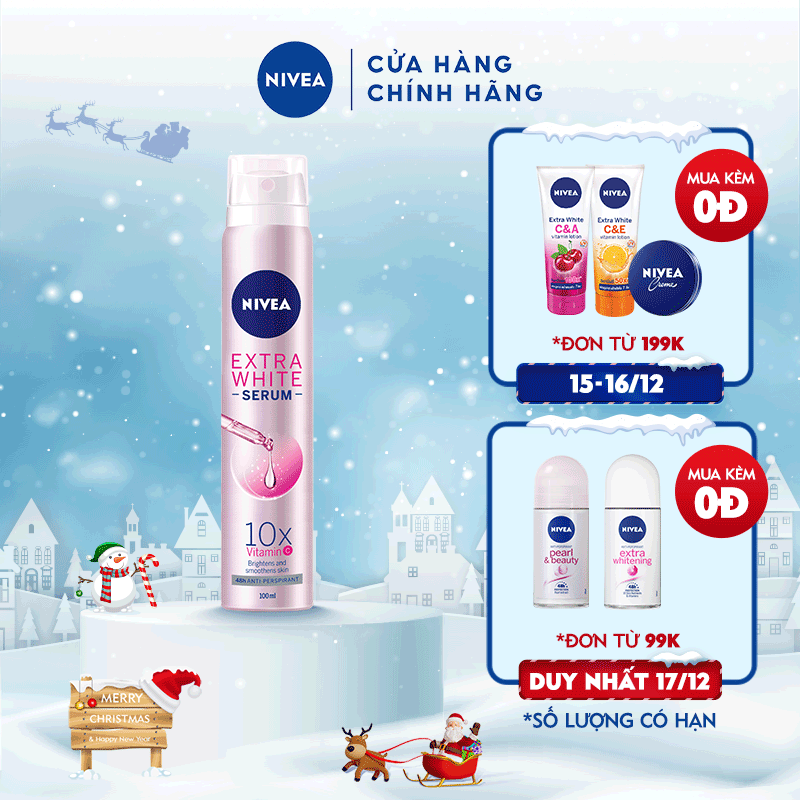 Xịt Ngăn Mùi NIVEA Serum Trắng Mịn Da (100 ml) - 80020