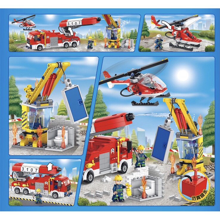 LeGo Cứu Hỏa FC 3107- 640 Chi Tiết. Lắp Ráp Xếp Hình – Xe Cứu Hỏa.monmen.officialstore