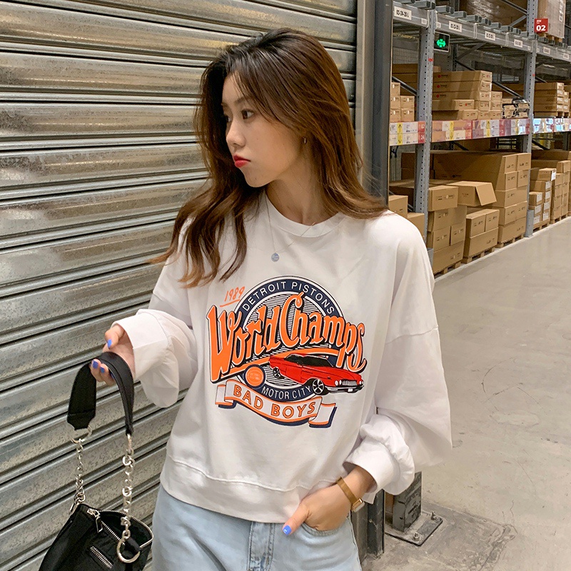 Áo Thun Nữ Tay Dài Dáng Rộng Phong Cách Hàn Quốc | BigBuy360 - bigbuy360.vn