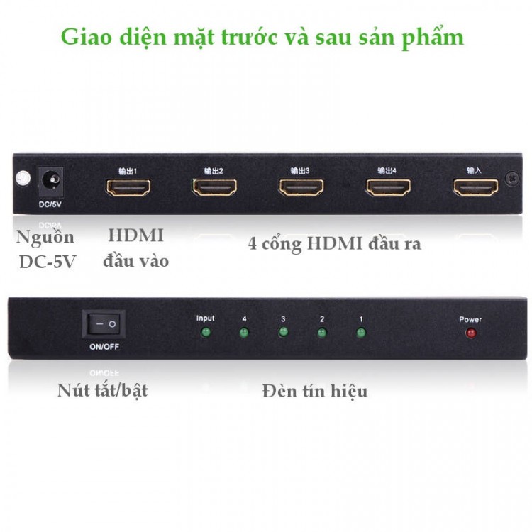 Bộ chia cổng HDMI 1 cổng ra 4 cổng 2K x 4K Hỗ trợ full HD UGREEN 40202 - Sản phẩm chính hãng