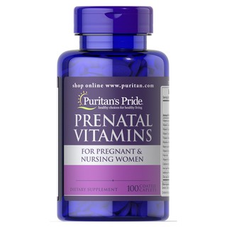 Vitamin bà bầu, phụ nữ cho con bú 1 viên/ngày Puritan Pride Prenatal Vitamins 100 viên