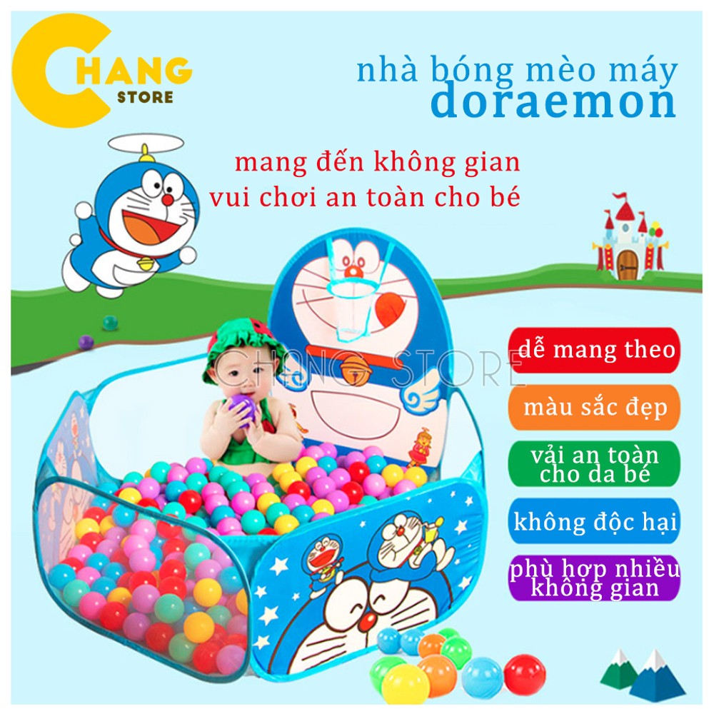 Lều Bóng Đoremon Tặng 100 Quả Bóng Cho Bé Yêu