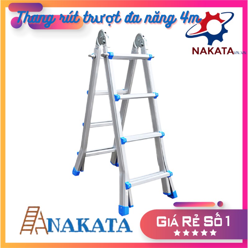 Thang nhôm rút trượt đa năng Nakata 4m - TY4A