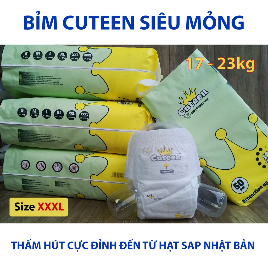COMBO 100 MIẾNG BỈM QUẦN CUTEEN SIZE XXXL 100 miếng Tặng 2 miếng [Free Ship]