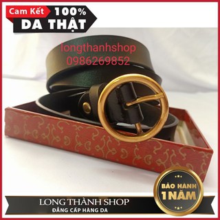 Thắt lưng khóa kim loại da bò ngoại cao cấp thật 100%.