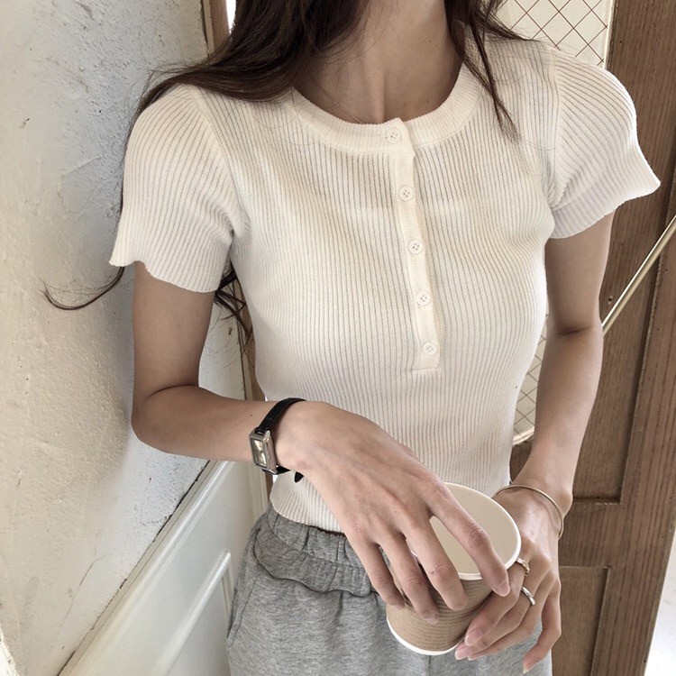 Áo croptop montagut co dãn Ulzzang Hàn Quốc order [Yannie]