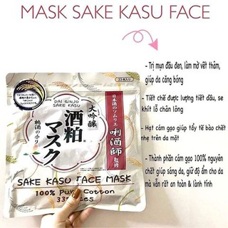 Mặt Nạ Bã Rượu Sake 33 Miếng